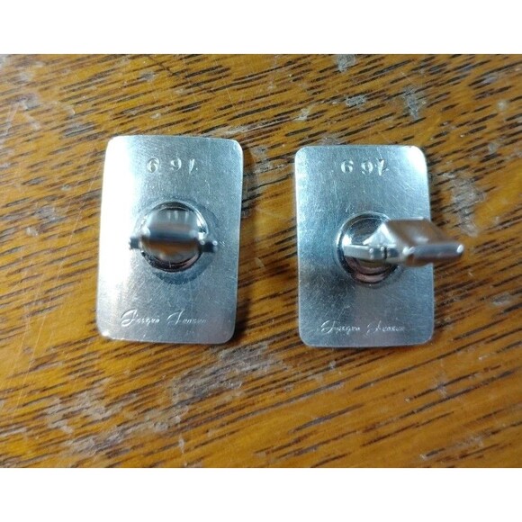 Vintage Jorgen Jensen Signed Mid Century Moder Denmark Pewter Cufflinks No. 169 - Picture 3 of 5